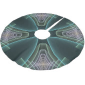 Moderne Blauwgroen geometrische fractale kunst Kerstboom Rok (Gekanteld)