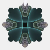 Moderne Blauwgroen geometrische fractale kunst Ornament Kaart (Achterkant)