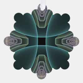 Moderne Blauwgroen geometrische fractale kunst Ornament Kaart