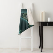 Moderne Blauwgroen geometrische fractale kunst Sherpa Deken (In situ)