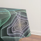 Moderne Blauwgroen geometrische fractale kunst Tafelkleed (Voorbeeld)