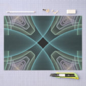 Moderne Blauwgroen geometrische fractale kunst Tissuepapier (Craft)