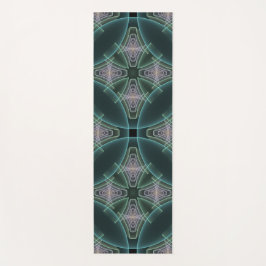 Moderne Blauwgroen geometrische fractale kunst Yogamat