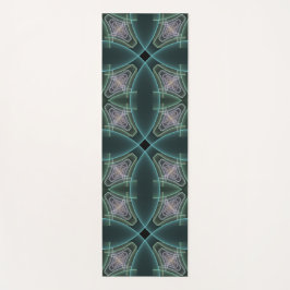 Moderne Blauwgroen geometrische fractale kunst Yogamat