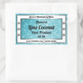 Moderne Blauwgroen glazige mousserende sterren Pro Rechthoekige Sticker (Tas)