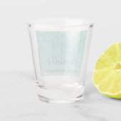 Moderne Blauwgroen Glitter Bachelorette Party Shot Glas (Achterkant)