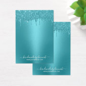 Moderne Blauwgroen Glitter Drivers die beeldscherm Visitekaartje (Bureau)