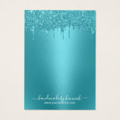 Moderne Blauwgroen Glitter Drivers die beeldscherm Visitekaartje (Achterkant)