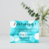 Moderne Blauwgroen Glitter Lights Bat Mitzvah Rece Informatiekaartje (Staand voorkant)