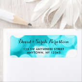 Moderne Blauwgroen Glitter Lights Retouradres Etiket (Insitu)