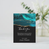 Moderne Blauwgroen & Gouden Agaat Stone Abstract D Briefkaart (Staand voorkant)