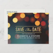 Moderne Blauwgroen gouden bruine bruiloft bespaart Aankondigingskaart (Voorkant / Achterkant)