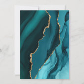 Moderne Blauwgroen gouden donkere bruiloft sparen Save The Date (Achterkant)