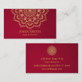 Moderne Blauwgroen & Gouden Mandala Yoga Instructe Visitekaartje (Voorkant / Achterkant)