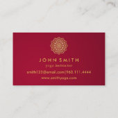 Moderne Blauwgroen & Gouden Mandala Yoga Instructe Visitekaartje (Achterkant)