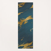 Moderne Blauwgroen gouden marmer Yogamat (Voorkant)
