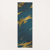 Moderne Blauwgroen gouden marmer Yogamat (Achterkant)