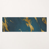 Moderne Blauwgroen gouden marmer Yogamat (Voorkant (horizontaal))