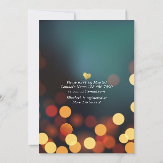 Moderne Blauwgroen gouden rugleuning lichte Vrijge Kaart (Achterkant)