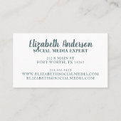 Moderne Blauwgroen goudkleurige glitter marmer aga Visitekaartje (Achterkant)