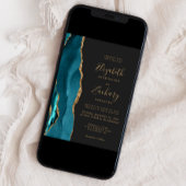 Moderne Blauwgroen goudmaffia donkere bruiloft Kaart