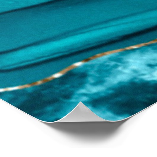 Moderne Blauwgroen goudmakerij Poster (Hoek)