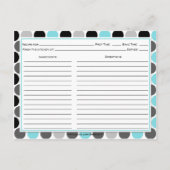 Moderne Blauwgroen grijze zwarte cirkels Briefkaart (Achterkant)