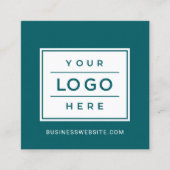 Moderne Blauwgroen groene aangepaste zakelijke Log Vierkante Visitekaartje (Voorkant)