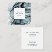 Moderne Blauwgroen groene Abstracte verfstroom Vierkante Visitekaartje (Voorkant / Achterkant)