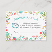 Moderne Blauwgroen Groene Bloemen Baby showers Lui Informatiekaartje (Voorkant)