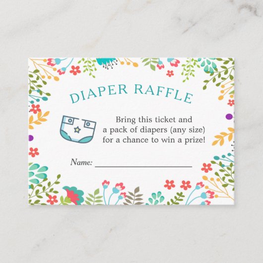 Moderne Blauwgroen Groene Bloemen Baby showers Lui Informatiekaartje (Voorkant)