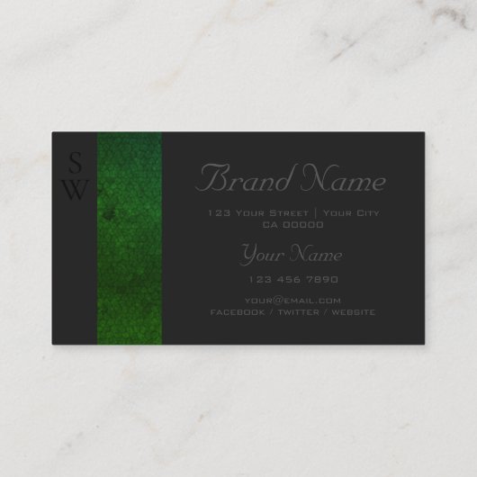 Moderne Blauwgroen groene gradiënt donkergrijs met Visitekaartje (Achterkant)