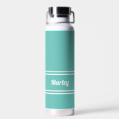 Moderne Blauwgroen groene minimalistische stijlvol Waterfles (Achterkant)