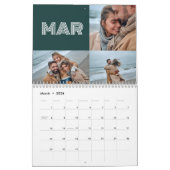Moderne Blauwgroen Groene Vette Typografie 3 Fotof Kalender (Mar 2026)