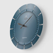 Moderne Blauwgroen grote wandklok (Hoek)