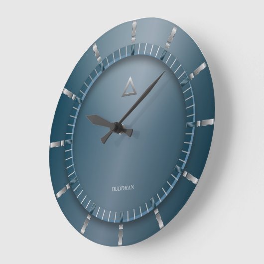 Moderne Blauwgroen grote wandklok (Hoek)