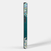 Moderne Blauwgroen Holografische Faux Glitter Mono Case-Mate iPhone Case (Achterkant / Rechts)