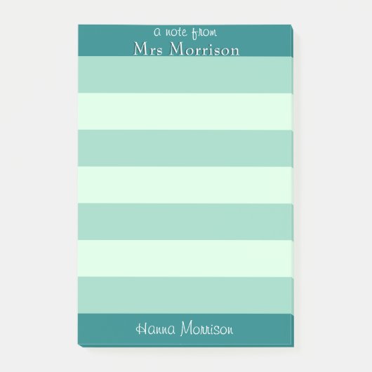 Moderne Blauwgroen Kantoor leraar mam-student Post-it® Notes (Voorkant)