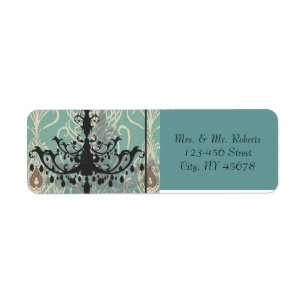 moderne Blauwgroen kroonluchter  pauw bruiloft Etiket