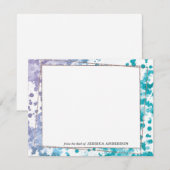 Moderne Blauwgroen marineblauw Abstracte Waterverf Notitiekaartje (Voorkant / Achterkant)