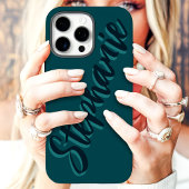 Moderne Blauwgroen minimalistische scriptnaam Case-Mate iPhone Case