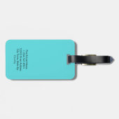 Moderne Blauwgroen minimummonogram op maat Bagagelabel (Achterkant horizontaal)