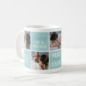 Moderne Blauwgroen Moeder Fotocollage Koffiemok (Voorkant links)