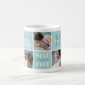 Moderne Blauwgroen Moeder Fotocollage Koffiemok (Center)