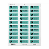 Moderne Blauwgroen monogram Logo Etiket (Full Sheet)