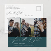 Moderne Blauwgroen multiculturele kalligrafie Opsl Aankondigingskaart (Voorkant / Achterkant)