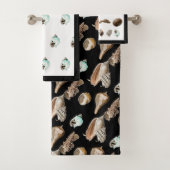 Moderne Blauwgroen nautical Cream-rugleuning, zwar Bad Handdoek (Insitu)