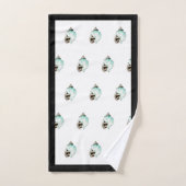 Moderne Blauwgroen nautical Cream-rugleuning, zwar Bad Handdoek (Handdoek)