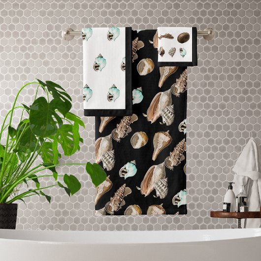 Moderne Blauwgroen nautical Cream-rugleuning, zwar Bad Handdoek