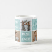 Moderne Blauwgroen oma fotocollage Koffiemok (Center)